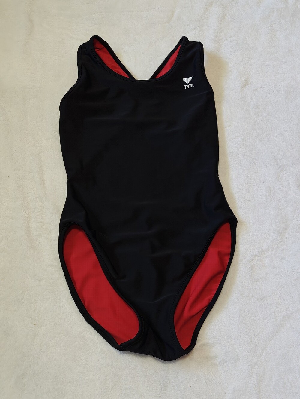 TYR vintage reversible red and black one piece swim suit